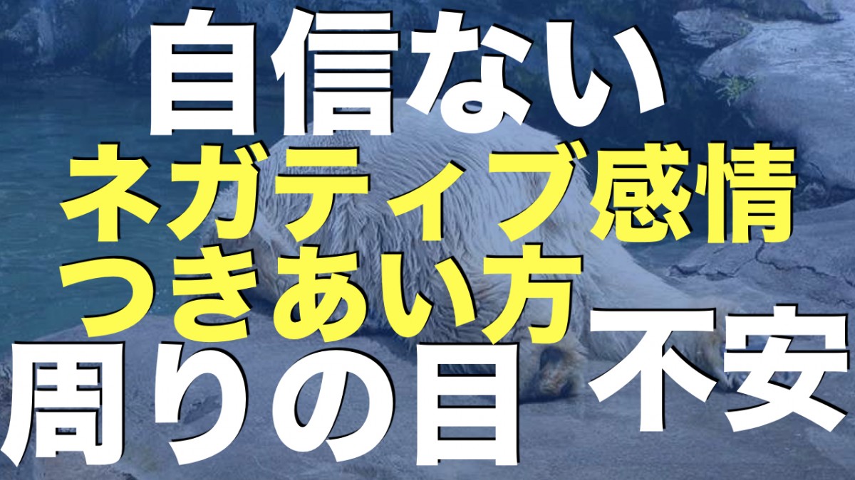 「自信がない」「恐怖心や不安」「周りの目を気にする」ネガティブな感情とのつきあい方